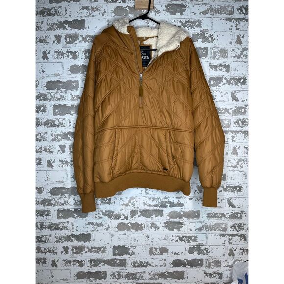 Prana | women quilted pullover quarter zip with hood sherpa lined - Picture 11 of 13